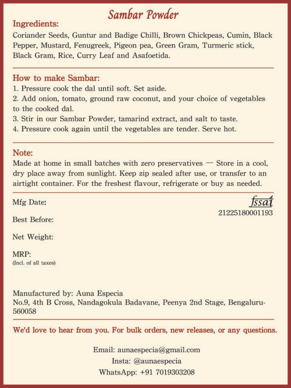 Sambar Powder